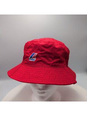 K-Way Le Vrai Pascal 3.0 Packable Bucket Hat Red Waterproof Skater Gorpcore Sz 8